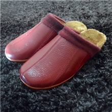秋冬保暖拖鞋棉拖鞋女式牛皮拖鞋内加绒保暖舒适防水
