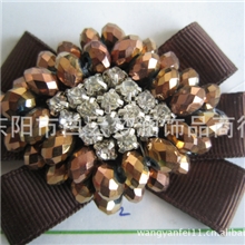 【厂家供应】温州时尚韩版手工串珠鞋花、水钻鞋花批发、钉珠胸花