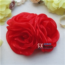 韩国纱三朵手工卷花新娘胸花/嘉宾布艺胸花