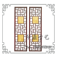 东阳木雕中式仿古门窗实木花格花窗茶楼仿古建筑装饰
