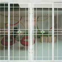 徐州金顶门业生产加工推拉门推拉门系列弧上弧沙面白桦木6014打格