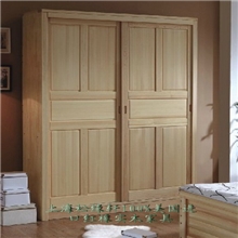 实木二移门柜特价环保家具松木衣柜实木家具订制实木衣柜