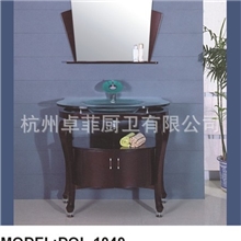 【仿古玻璃台盆实木浴室柜】浴室柜/卫生间柜子/卫浴洁具/浴柜