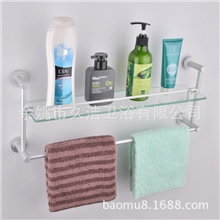 太空铝玻璃置物架单层双层圆角底座化妆架浴室收纳架厂家直销