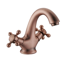 AZOS全铜面盆龙头BA00仿古铜面盆龙头双把洗手盆龙头冷热水龙头