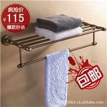 迈藤卫浴欧式仿古拉丝实心太空铝毛巾架浴巾架7605