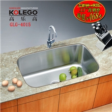 厂家直销304不锈钢水槽台下单槽GLG-4015出口美国外贸原单特价