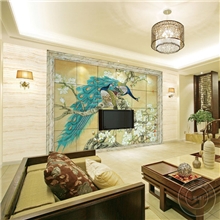 【彤馨建材】孔雀争相斗艳沙发背景墙砖艺术瓷砖背景墙