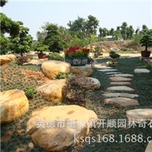 批发广东景观石、池边草坪石、平面黄蜡石、台面石、园林石材