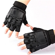 生产批发特种部队户外战术半指手套特训装备变形金钢真皮防护手套
