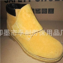 厂家批发魔术贴带盖翻毛牛皮焊接防护鞋牛筋底焊工安全劳保鞋