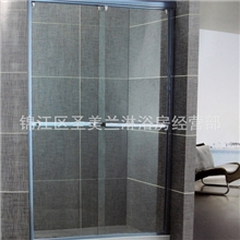 纯镀铬装饰蓝色铝拉手精致风潮沐浴房屏风两平移门N86