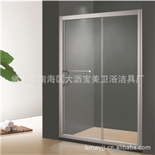 厂家直销一字型推拉门淋浴屏风全钢化玻璃隔断KDS:3318