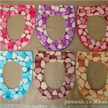 彩石超柔毛毯料马桶垫、座便套大牙拉链加厚海绵T001