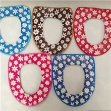 新花色珊瑚绒提花粘扣马桶垫[T8946]