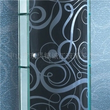 卫浴用品置物架钢化玻璃弯门置物柜