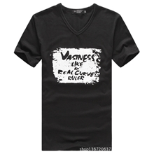 肥佬时尚加大码Ｖ领短袖ｔ恤男简单字母印男士大码短袖ｔ恤