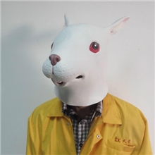 出口日本兔头面具长耳朵兔子面具兔面犬马君人头套乳胶面具