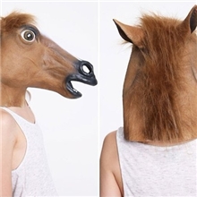 欧美日本马头面具马头人头套面具犬马君马面具环保乳胶