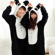 连体睡衣动物熊猫连体套装睡衣猫加厚珊瑚绒家居服一件代发批发