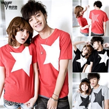 2013款时尚情路装批发（前后五角星）情侣衫个性化定制班服定制