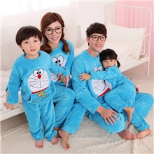 冬天睡衣加厚珊瑚绒情侣睡衣女秋冬卡通全家庭亲子法兰绒家居服男