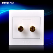 Telege天纪E7系列钢架结构一位音响插座双音频插座面板E7Z1S