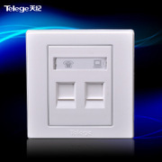 Telege天纪E7系列钢架结构86型防雷电话电脑插座面板E7ZP4/C5e