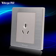 Telege天纪E72系列三孔插座面板三插防触电E72Z3