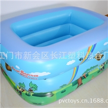 [荐]婴儿充气游泳池三管方形豪华婴儿充气泳池PVC充气水池*
