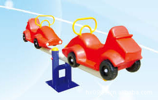 双人豪华车跷跷板带扶手的跷跷板小区玩具新款社区塑料玩具幼儿园