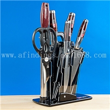 阳江不锈钢厨房刀具套装亚克力八件套菜刀丰力好家风F828带刨子
