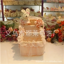 厂家直销独家唯美韩式蕾丝遥控器篮布艺遥控器篮布艺收纳篮