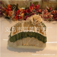 厂家直销唯美畅销款花类蕾丝收纳篮经典田园家居布艺遥控器篮