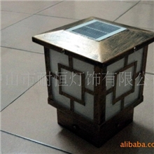 太阳能LED柱头灯户外墙头灯花园灯庭院灯（可来图加工）(图)