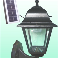 太阳能LED四角铝合金黑色壁灯花园围墙走道灯分体装饰照明JY306C