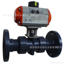 意大利进口气动PVC球阀，气动二通法兰球阀