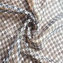 时装面料30D雪纺千鸟格印花雪纺面料批发千鸟格面料印花雪纺