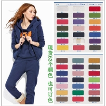 现货批发32支棉CVC双卫衣抓毛磨毛抓绒卫衣布单面拉绒现货