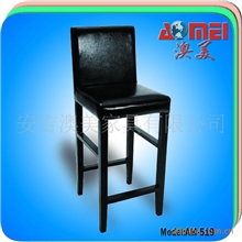 简单皮革的高脚餐椅,实木餐椅,安吉澳美专业生产家用,酒店餐椅