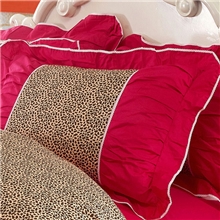 皇海家纺全棉印花枕套单人枕套床上品四件套豹纹咖啡色枕套单卖
