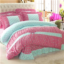 2013皇海家纺-床上用品全棉环保甜美可爱公主梦四件套圆点被套