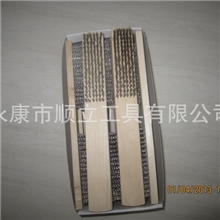 厂家直销6*16木柄不锈钢丝刷，工具刷手工除锈刷，钢刷