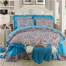 【2013家纺】韩版全棉印花四件套淑女公主风床品套件豹纹批发