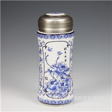 厂家热款青花瓷陶瓷保温杯养生水杯商务杯会议logo定制