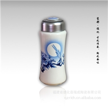 厂家热荐青花花好月圆养生水杯陶瓷保温杯时尚水杯