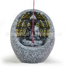 厂家供应批发大理石蓝千佛洞香炉佛像香炉摆件/0592厂家直销