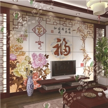 瓷砖夜光背景瓷砖3D彩雕背景墙薄板夜光背景墙家福陶艺瓷