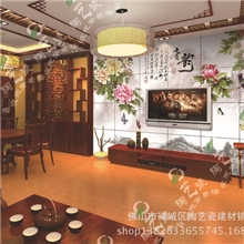 瓷砖夜光背景瓷砖3D彩雕背景墙薄板夜光背景墙唐韵陶艺瓷