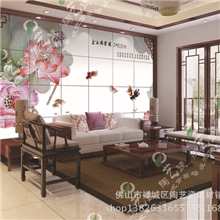 瓷砖夜光背景瓷砖3D彩雕背景墙薄板夜光背景墙金玉满堂陶艺瓷